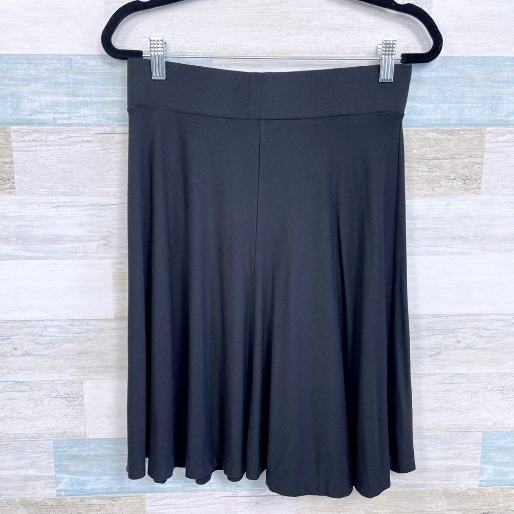 LOFT Jersey Knit A Line Mini Skirt Black Womens XS